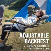 Silla de Jardín Plegable de Aluminio 150kg con Respaldo 7 Posiciones Alto Ajustable con Reposabrazos Reposacabezas Acolchado (2 Piezas, Gris) - details 6