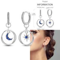 Pendientes coloridos de plata de circonio, cruz, calavera, torre de hierro, pluma estilográfica, taza de café, estrellas, regalos de mujer, joyería de boda - details 1