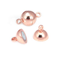 6 juegos de 5MM, 6MM, 8MM, 10MM, 18K, Color dorado, latón, bola ovalada/redonda, collar magnético, pulseras, cierres de conexión, suministros para fabricación de joyas - details 0