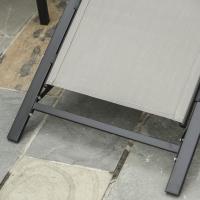 Juego de 2 Tumbonas Jardín Exterior con Mesa Auxiliar de Vidrio Templado Tumbonas con Respaldo Reposabrazos para Patio Piscina Terraza Exterior Negro - details 17