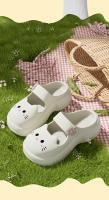 Kapibara agujero zapatos de las mujeres nuevo verano desgaste Mary Jane sandalias de playa bolsa cabeza media zapatillas - details 6