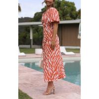 Vestido Informal para Mujer Corte en A, Cintura Alta, Cuello en V, Sexy, Bohemio, Vestido Midi de Verano con Mangas Abullonadas, Elegante Vestido de Fiesta Vintage 2025 - details 11
