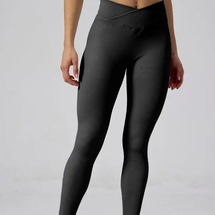 Leggings de yoga cruzados Leggings deportivos de cintura cruzada - 1