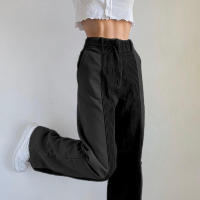 Pantalones de corte casual con plumas rectas de color liso para mujer, e, otoño e invierno, nuevo - details 3