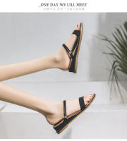 Sandalias planas informales con una sola correa para mujer, zapatillas con tacón de cuña bidireccional, sandalias romanas retro de color sólido con espalda abierta - details 2