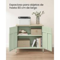 Gabinete de Metal Doble Puerta Magnético Estante Ajustable con Marco de Acero 40 x 80 x 76 cm - details 11