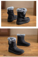 Zapatos de algodón gruesos y cálidos para mujer, de terciopelo, para nieve, planos de gran tamaño, impermeables, para invierno - details 2