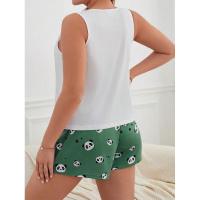 Conjunto de Pijama de Verano Oversize Vestido Corto de Impresión Casual sin Mangas - details 3