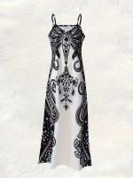 Vestido de mujer informal de verano maxi bohemio con estampado 3d de Cross-border Seaside Resort - details 1