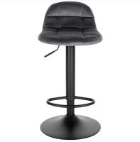 1 Uds. Taburetes de bar ajustables en altura 360 °   Silla de bar giratoria con respaldo, taburete de terciopelo con reposapiés de metal para cocina - details 11