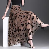 Falda de tul coreana para mujer, Falda Midi holgada con gancho Floral, elegante e informal, combina con todo, novedad de verano - details 7
