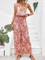Mono largo para mujer, monos de pierna ancha con espalda descubierta, monos informales sin mangas, ropa de verano para mujer 2025 - details 4