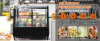 SucceBuy Vitrina refrigerada, refrigerador de exhibición de pasteles de encimera de doble nivel con iluminación LED, sistema de enfriamiento rápido, ventilación sin escarcha, puerta trasera con acceso deslizante - details 0