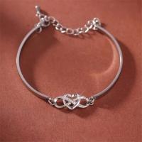 Pulseras y brazaletes de corazón eterno Vintage para mujer, pulsera con dije infinito de cristal de circón, joyería de amistad - details 2
