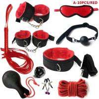 Leten-Kits de Bondage para mujeres, esposas, mordaza, látigo, pinzas para pezones, juguetes eróticos para mujeres, parejas, tienda sexual para adultos, tapón Anal, cola - details 1