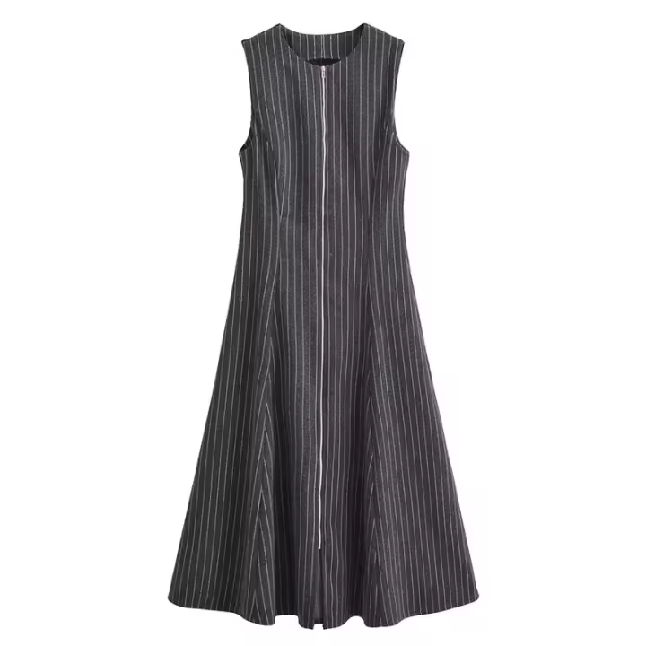 Vestidos de verano para mujer, nuevo vestido largo elegante a rayas con cuello redondo, moda juvenil, comodidad urbana - 1