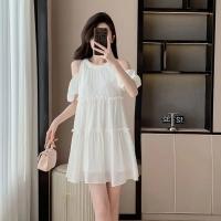 Vestido de primer amor francés con temperamento, Falda corta holgada de Súper Hada con diseño suave y hombros descubiertos - details 1