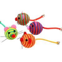 Juguete de nailon a rayas para gato, bola redonda de ratón con campana, juguete interactivo para masticar, productos para mascotas - details 7