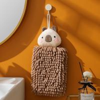Toallas de mano colgantes de capibara montadas en la pared, toallas de mano de chenilla gruesas de secado rápido, toallas de microfibra suaves reutilizables para cocina - details 5