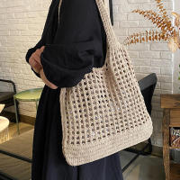 Bolso de hombro tejido con diseño hueco Vintage para mujer, bolsos de mano de gran capacidad, bolsos de viaje de verano para mujer, bolsos de playa - details 6