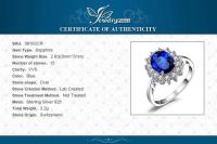 JewelryPalace-Anillo de Plata de Ley 925 con zafiro azul, sortija de lujo, Princesa Diana, para mujer - details 5