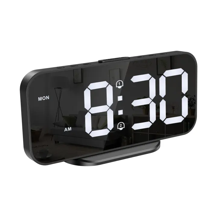 ORIA-reloj despertador Digital LED de 6,7 pulgadas, dispositivo electrónico para mesita de noche y escritorio, 12/24H - 1