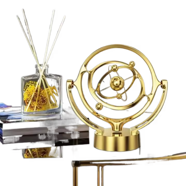 Wobbler magnético giratorio portátil, batería USB de doble uso con Base de tierra, modelo de movimiento perpetuo, dorado/plateado - 1