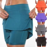 Culottes deportivos casuales de cintura media de color sólido a la moda para mujer - details 1