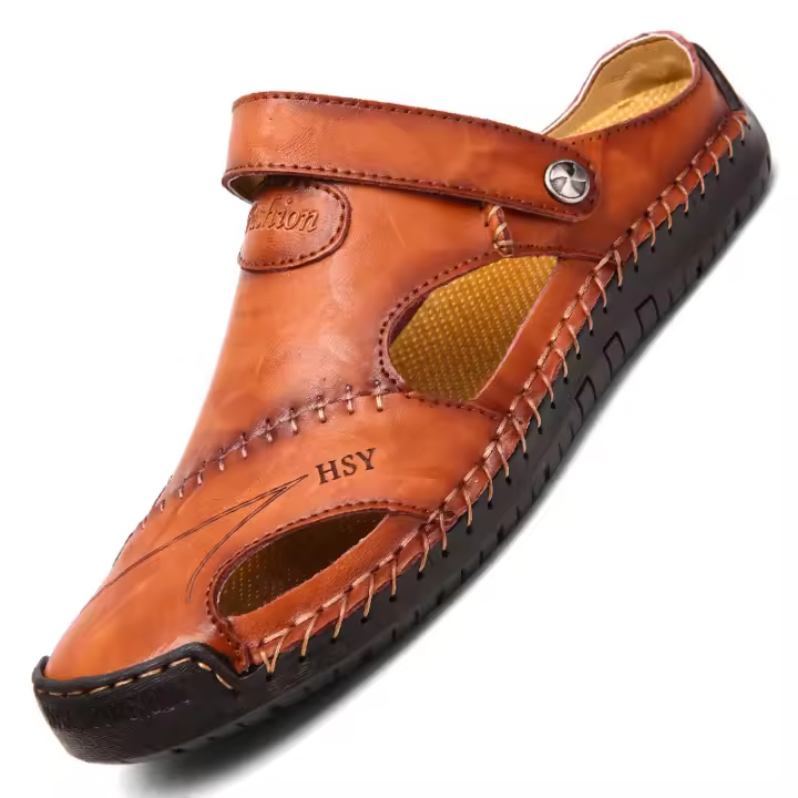 Sandalias de Verano para Hombre Sandalias de Cuero Suaves Estilo Clásico Romano - 1