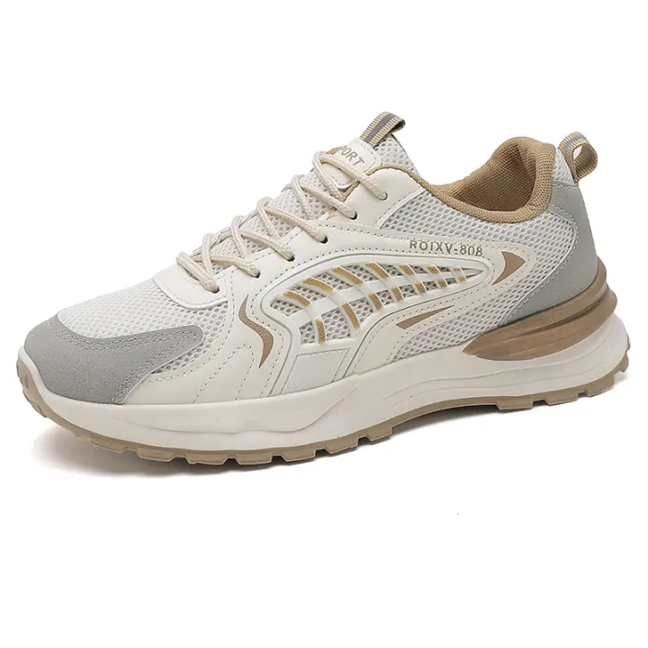 Zapatos de marca para hombre, zapatillas gruesas blancas de lujo, zapatillas informales para correr, Tenis transpirables antideslizantes, calzado deportivo para Fitness - 1