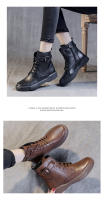 Botas cortas de realce interior de cuero botas de caballero finas de suela gruesa zapatos de mujer versátiles - details 19