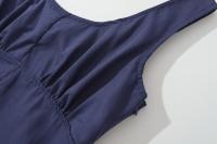 Estilo nuevo vestido de tirantes azul marino elegante clásico versátil a la moda para mujer - details 5