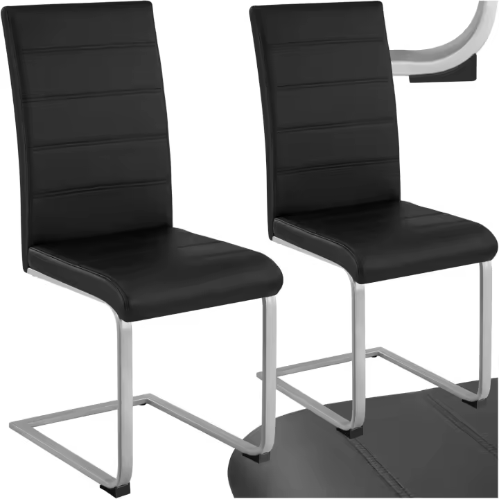 Conjunto de Sillas de Comedor, Diseño Moderno, Asiento y Respaldo Acolchado, Piel Sintética, Alta Capacidad,Montaje Rápido - 1
