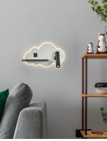TOMAXIN lámpara de pared LED Cloud, foco de lectura de cabecera, Simple, dormitorio, estudio, Hotel, lámpara de pared con estante giratorio - details 5