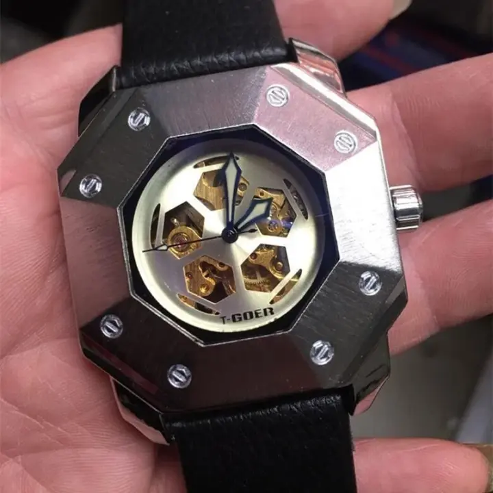 Reloj Mecánico Automático DUGARY Diseño de Fútbol Hueco Resistente al Agua Luminoso para Hombres - 1