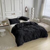 Juego de Ropa de Cama con Flores Torsas de Alta Calidad Duvet Cover Set Pleatado Artesanal Cubierta de Manta Doble para Colchón y Cama Reina - details 25