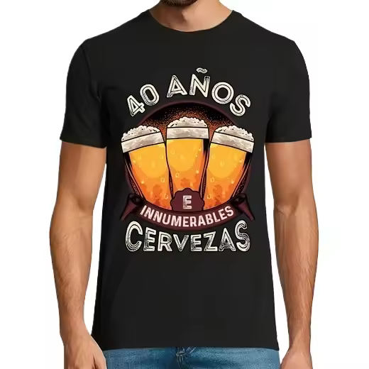 40 Años E Innumerables Cervezas Regalo 40 Cumpleaños Camisetas CERVEZA,Pack Regalo Camiseta Personalizada - 1