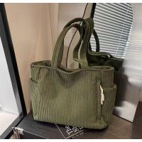 Bolso de mano de pana de color sólido para mujer, bolso de hombro informal de gran capacidad para uso diario, bolso de viaje diario versátil de alta calidad, bolso de compras de moda para niña, regalos únicos para mujeres - details 0