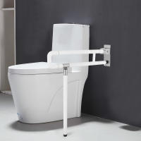 Barra de agarre de seguridad para inodoro plegable, barra de agarre blanca en forma de L para discapacitados, Asa de asistencia para baño y ducha, Riel de mano para inodoro - details 1