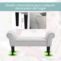 Pie Cama Banqueta Brazos Tapizada Tipo Mara para Dormitorio Salón Recibidor 102x36x51cm Carga 130kg - details 2