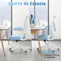 Silla de Oficina Ergonómica Ajustable Respirable, Ajustable, Giratoria de 360°, Reposabrazos Abatibles de 90°, Soporte Lumbar - details 26
