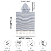 Albornoz de baño a rayas para niños, absorbente con capucha, para natación, viaje, toalla de playa, 1 ud. - details 1