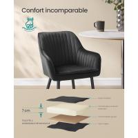 Silla de comedor, silla de cocina, sillón de terciopelo, silla tapizada con reposabrazos, carga máxima. de120 kg, Patas de Metal, para Comedor, Cocina, Rosa Jalea y Dorado Pálido LDC087R01 - details 11