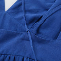 Primavera Verano Nuevo cuello en V sin espalda Diseño de correa Estilo Sense Casual A-line Vestido largo para mujer - details 22