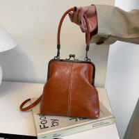 Bolso de hombro elegante con cierre de beso, bolso cruzado de estilo chino Retro de cuero PU, bolso de mujer Vintage de gran capacidad de Color sólido - details 39