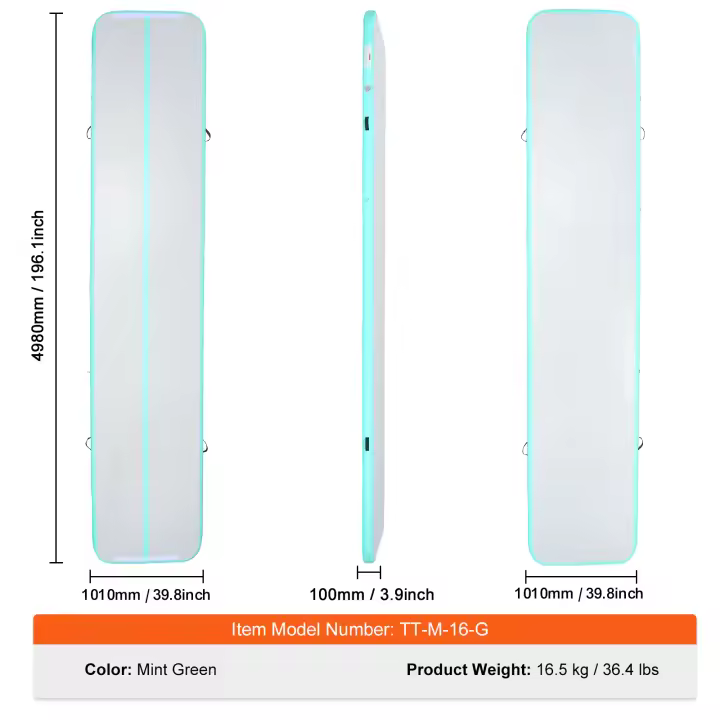 SucceBuy Gymnastics Air Mat - Estera inflable para caídas. con bomba eléctrica. Ideal para el hogar, gimnasio, yoga, porristas. - 1