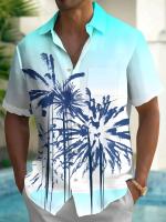 Nueva camisa hawaiana de manga corta con estampado de playa turística, adecuada para caminar por la calle, ocio, primavera y verano. - details 13