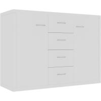 Aparador de Madera Contrachapada Mueble Auxiliar de Armario con 4 Cajones Blanco para Sala de Estar Dormitorio - details 0
