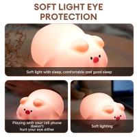 Bonita lámpara LED de silicona con Sensor táctil para niños, luz nocturna de animales, decoración de cabecera, regalo de cumpleaños - details 7