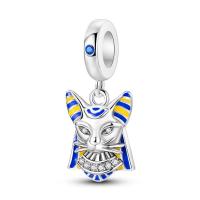 Pulsera de plata de dos tonos con colgante triple celestial de cuentas en forma de corazón para la fabricación de joyas - details 13